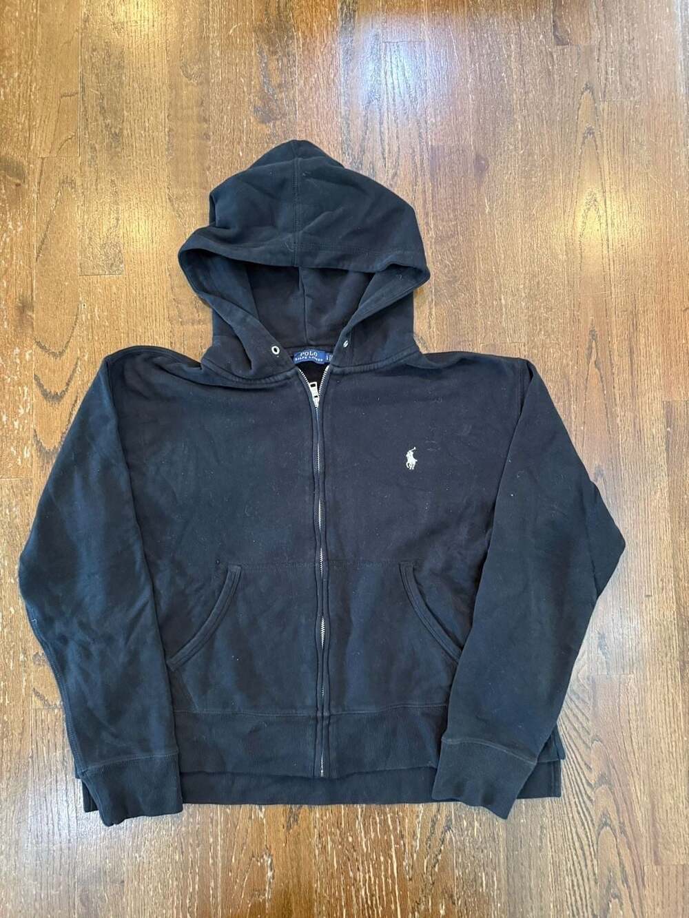 Polo Ralph Lauren Full Zip Hoodie Black Size Large
